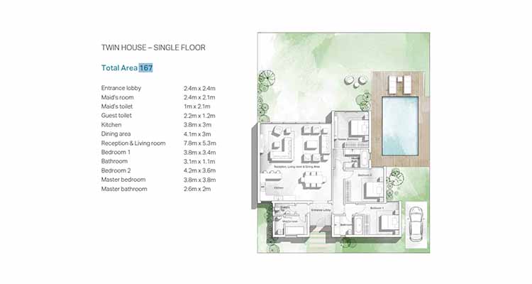TWIN HOUSE – SINGLE FLOOR Baymount Sokhna 167sqm - توين هاوس للبيع في باي ماونت السخنة 167 متر مربع