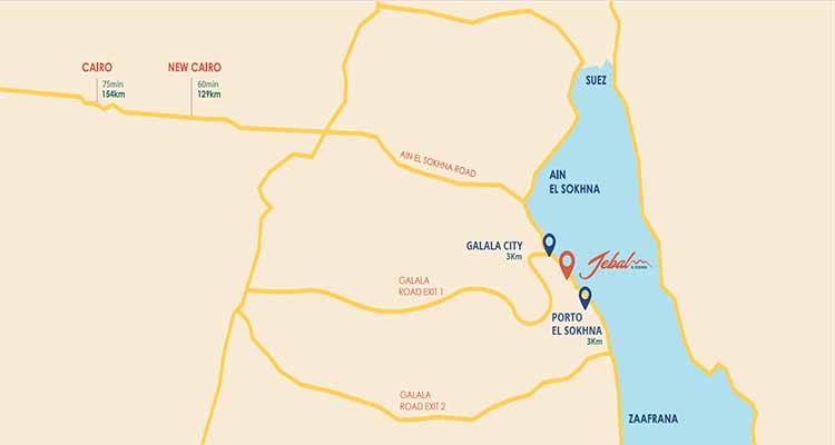 Location -Jebal-El-Sokhna-Egypt-Resort-by-Pioneer-Real-Estate-Development-PRE- موقع منتجع-جبال-العين-السخنة-مصر-بايونير-للتطوير-العقاري