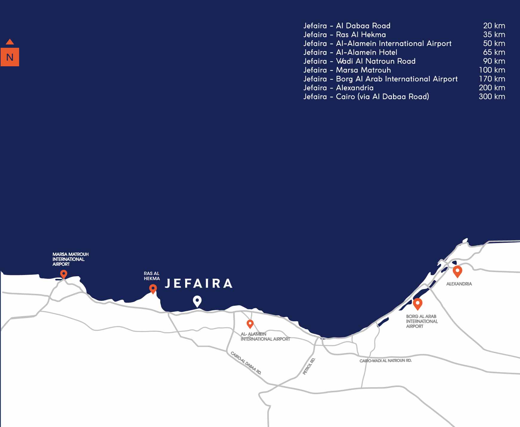 location Jefaira North Coast by Inertia Egypt Developments - موقع مشروع جيفيرا الساحل الشمالي - شركة انرشيا ايجيبت للتطوير العقاري