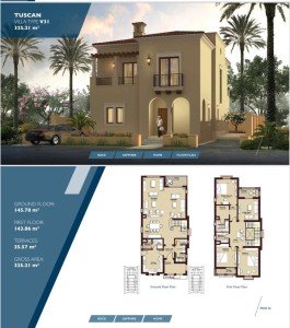 Core Shell 3BR Villa 325m for Sale in City Gate, Cairo