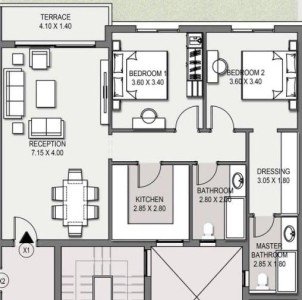 For Sale | Apartment 129m 2 Bedrooms in Taj City
